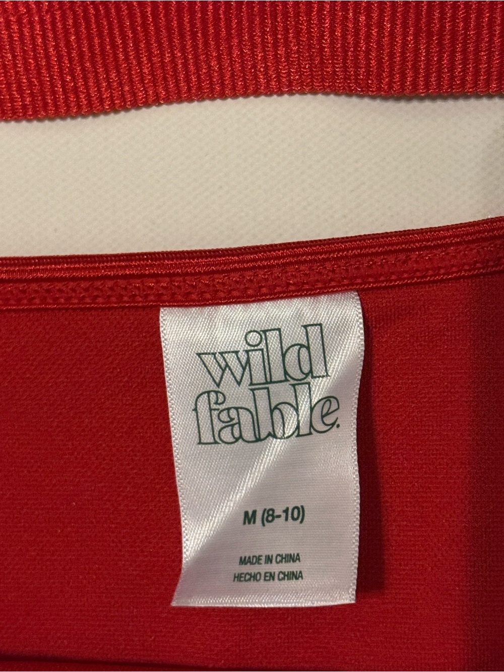 Wild Fable Red Ribbed Triangle Bikini Set - Picture 2 of 5